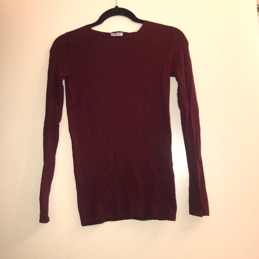 Madewell maroon long sleeve tee